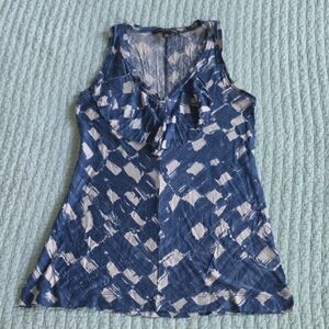 Banana Republic Abstract Blue and White Tank Top